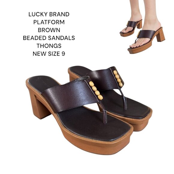 Lucky Brand Sandals Mandelina platform clogs Heels size 9‎ NEW - Picture 1 of 4